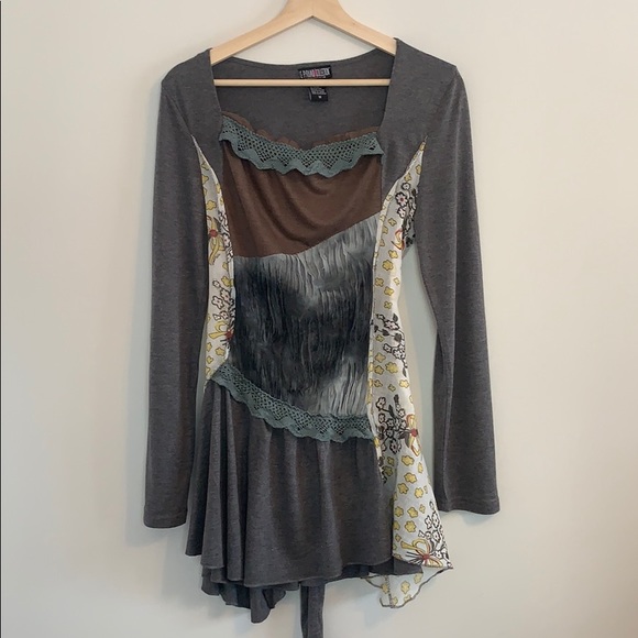 The Pyramid Collection Tops - JUST IN - Unique Mixed-Media Tunic Top